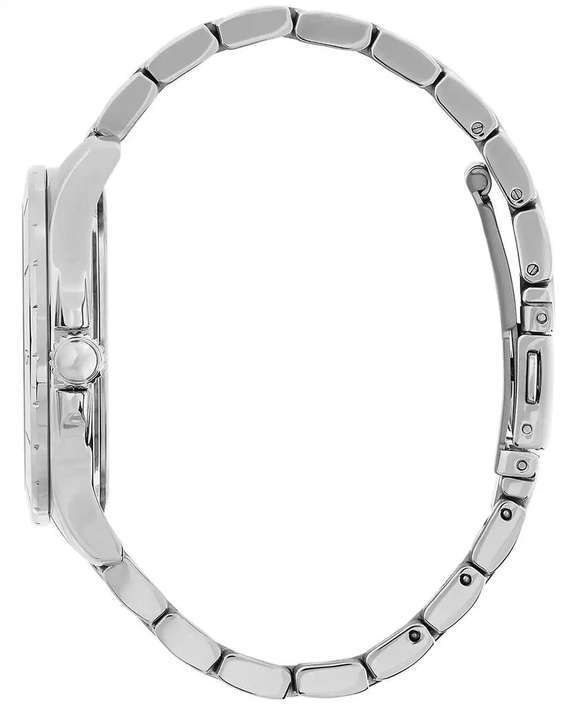 Olivia Burton Women's Sports Luxe Guilloche Silver-Tone Stainless Steel Watch 36mm