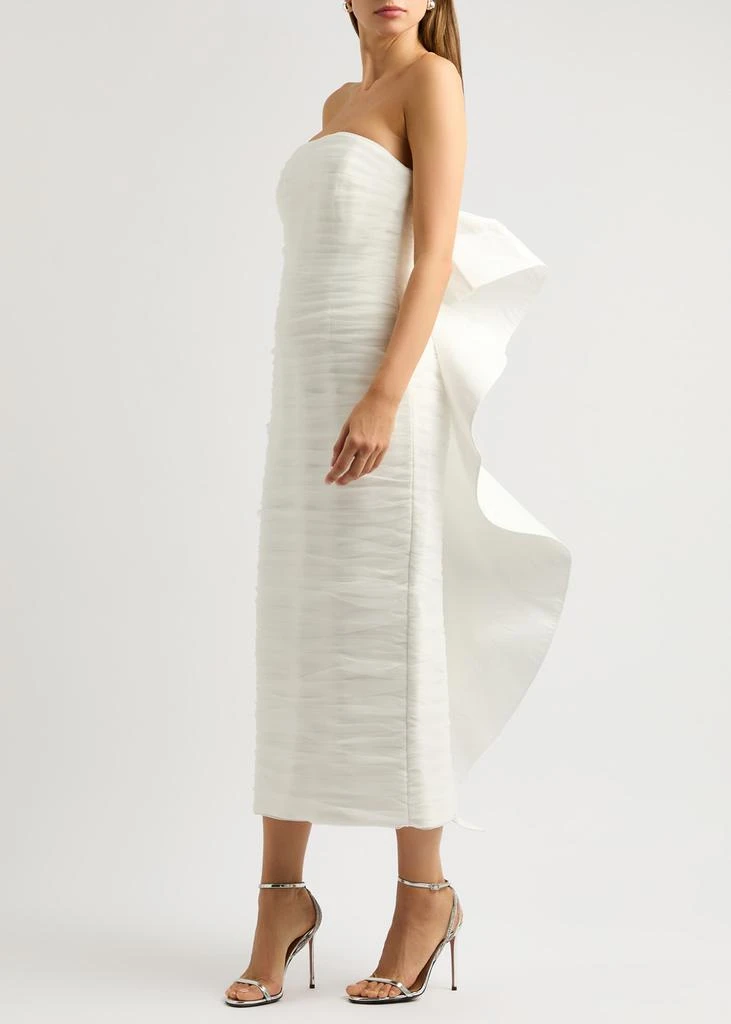 REBECCA VALLANCE Lily strapless ruched midi dress  2