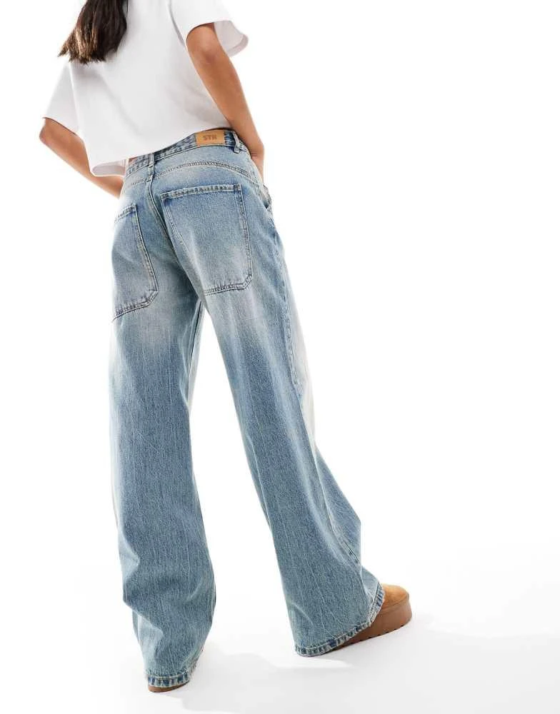 Stradivarius Stradivarius STR baggy jean in vintage wash 3