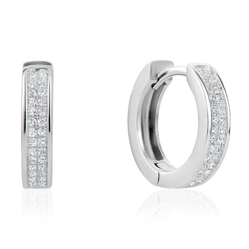 Club Rochelier 5A Cubic Zirconia Luxury Huggie Earrings 1