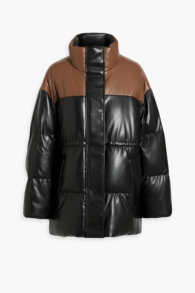 Shop Milani two-tone quilted faux leather jacket on Sale at