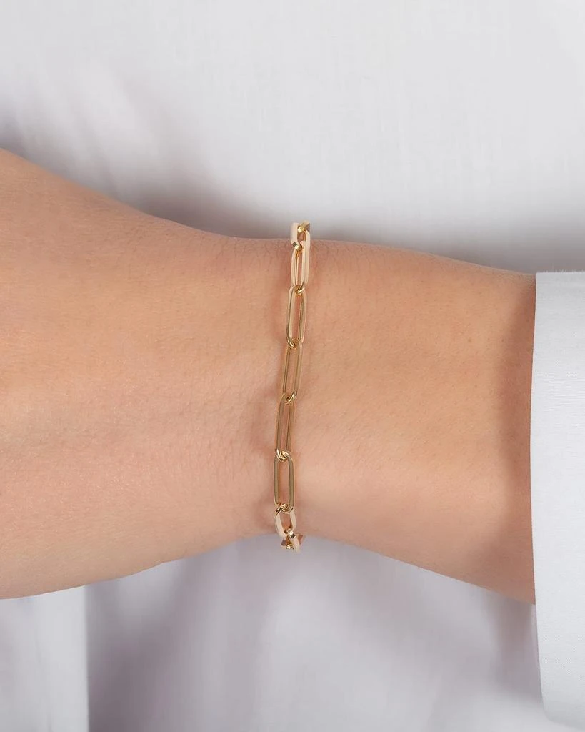 Zoe Lev Jewelry 14k Gold Large Paper Clip Chain Bracelet 2