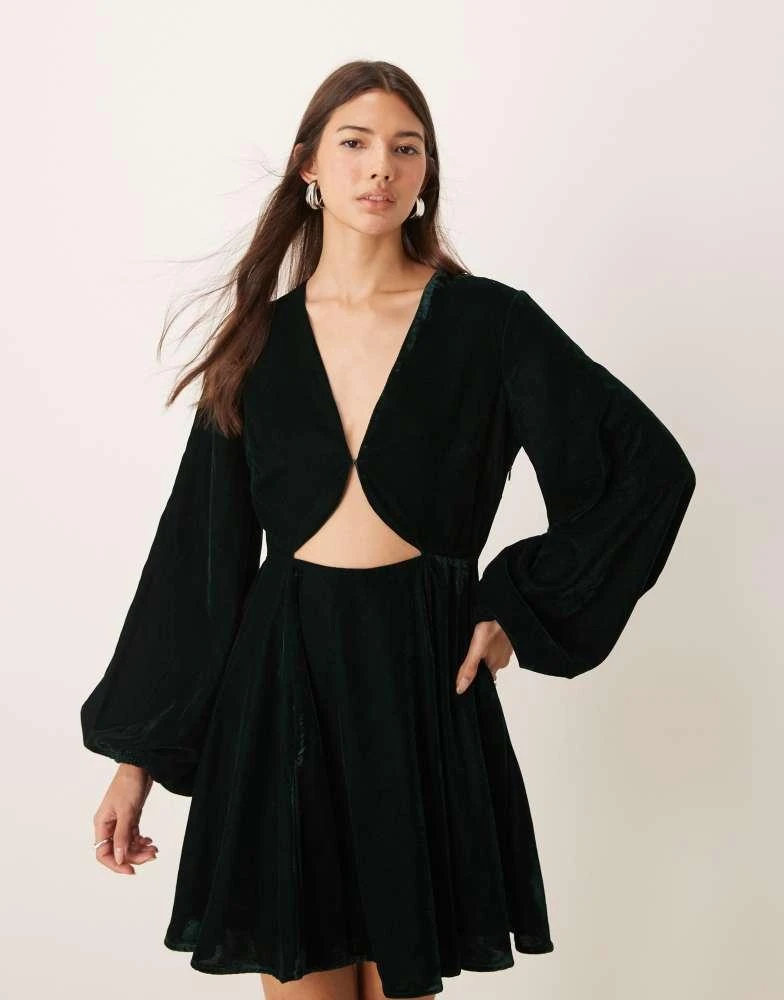 ASOS DESIGN long sleeve velvet cut out mini dress in dark green On Sale Now with Up to 65% Off | Discover Exclusive Deals & Savings at BeyondStyle Authentic ASOS ASOS DESIGN long sleeve velvet cut out mini dress in dark green On Sale Now with Up to 65% Off | Discover Exclusive Deals & Savings at BeyondStyle Authentic ASOS