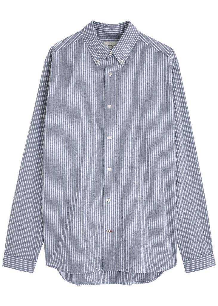 Oliver Spencer Brook striped seersucker shirt