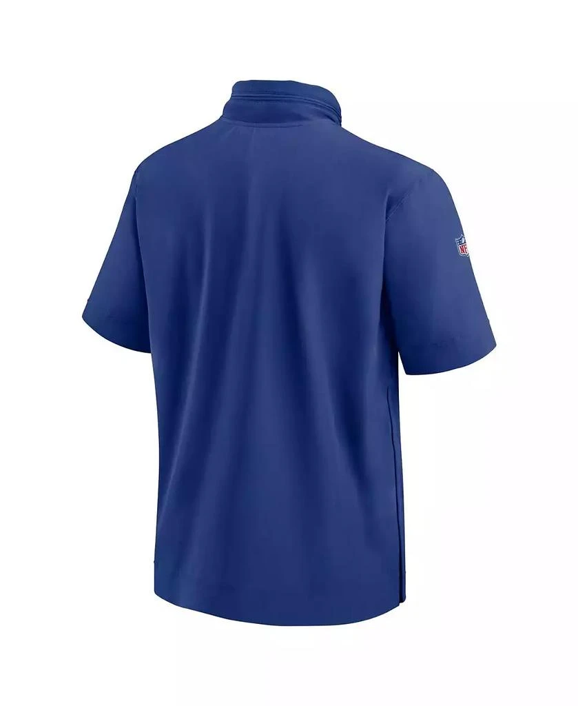 NIKE Men's Royal New York Giants 2024 Sideline Coach Short Sleeve Half-Zip Hoodie Jacket 2