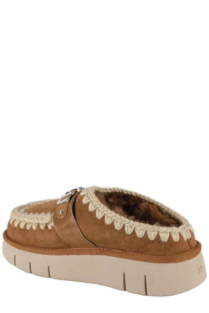Mou Mou Logo-Lettering Round-Toe Slippers 3