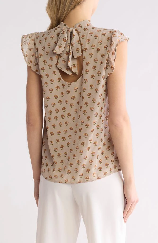 DR2 by Daniel Rainn Floral Print Flutter Sleeve Blouse 2