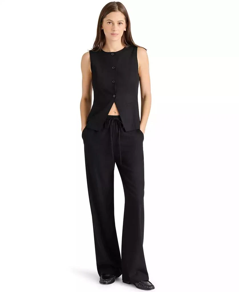 Steve Madden Women's Wesley  Button-Front Linen-Blend Vest 1