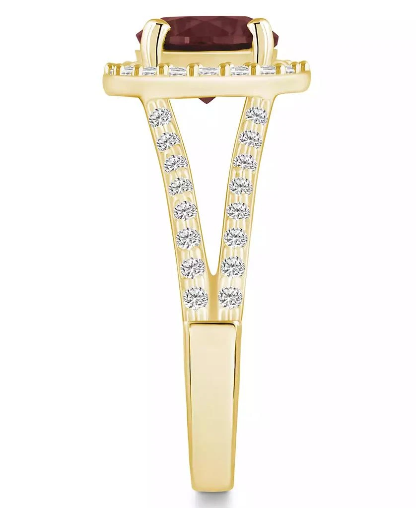 Macy's Garnet (2-1/2 ct. t.w.) and Diamond (1/2 ct. t.w.) Halo Ring in 14K Yellow Gold 4