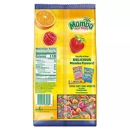 Mamba Mamba Fruit Chews Candy, Party Size, 165 pcs.