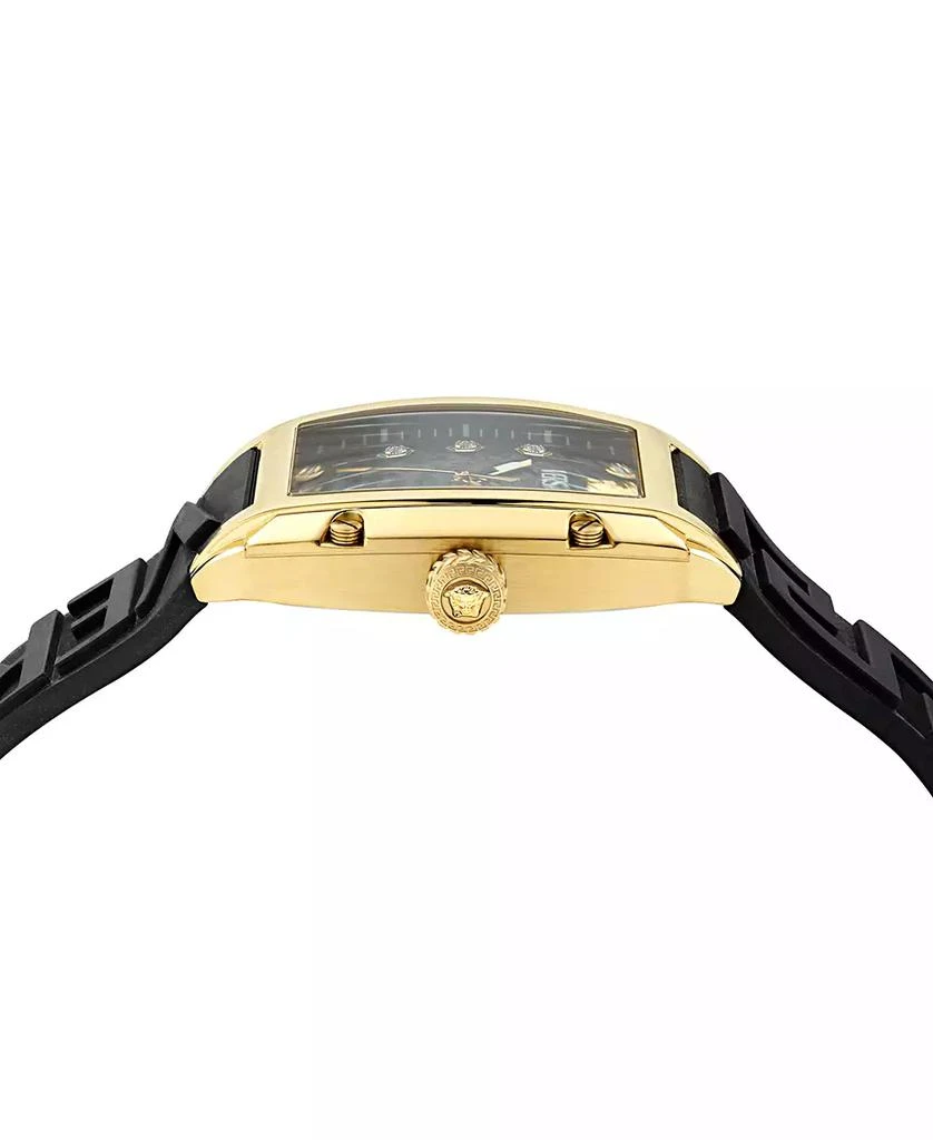 Versace Women's Swiss Diamond Accent Black Silicone Strap Watch 45x36mm 2
