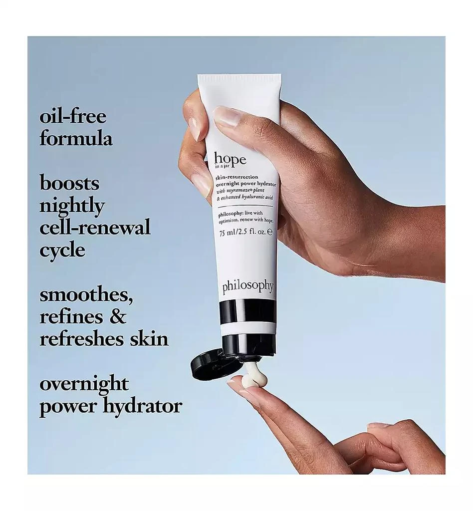 philosophy hope in a jar skin-resurrection overnight power hydrator with myramaze plant & enhanced hyaluronic acid, 2.5-oz. 5