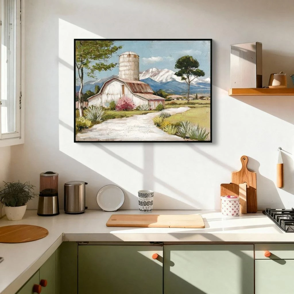 Maison Boucle 32" x 24" Farmhouse Nature Scenery Wall Decor Pictures