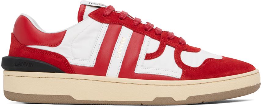 Lanvin Red & White Clay Sneakers