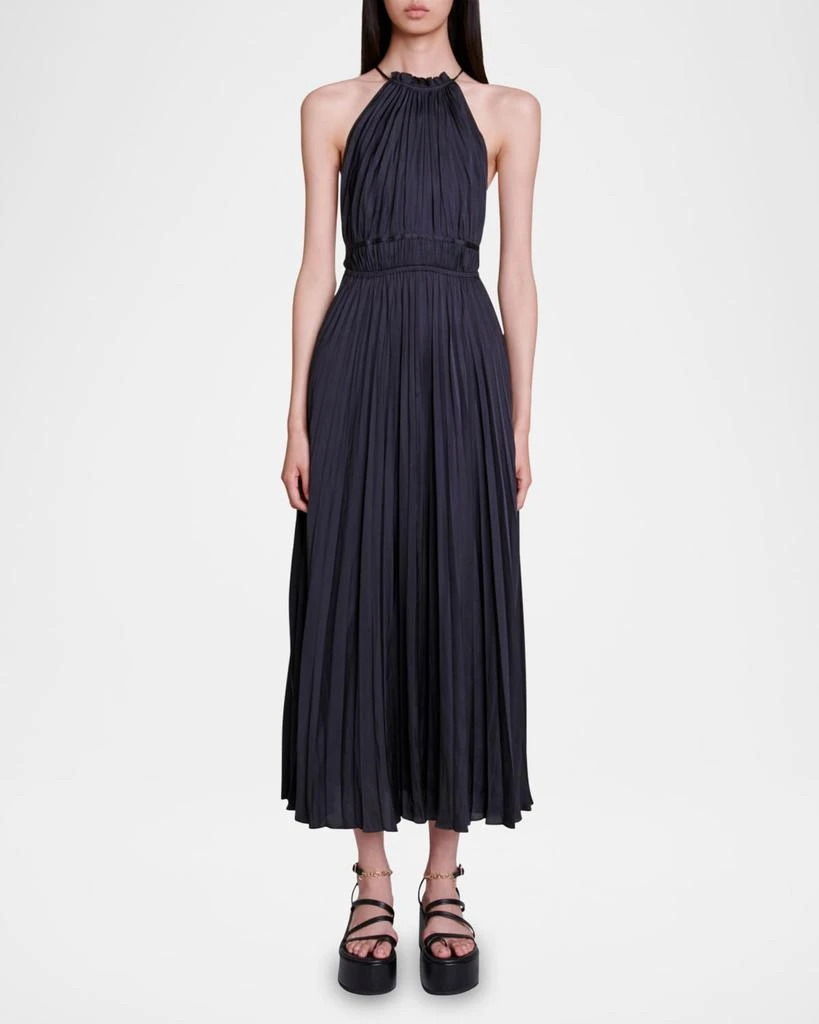 Maje Revilly Pleated Maxi Dress 2