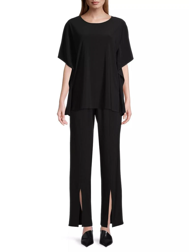 Caroline Rose Stretch-Knit Split Hem Pants 2