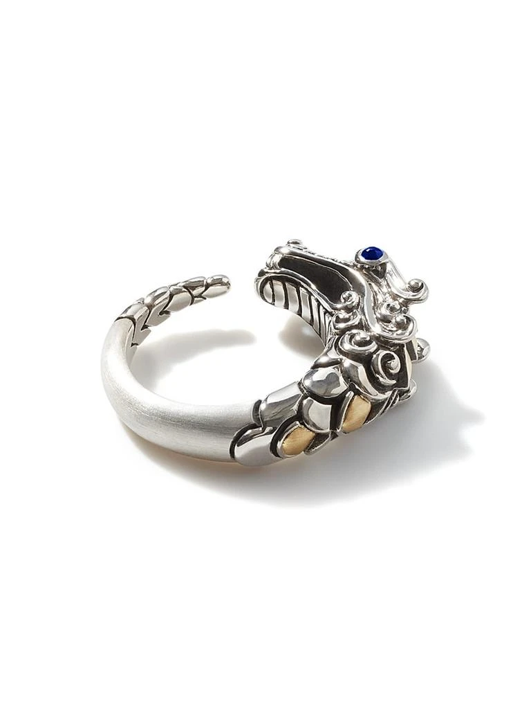 John Hardy Naga Dragon 18K Yellow Gold, Sterling Silver & Blue Sapphire Dragon Ring 5