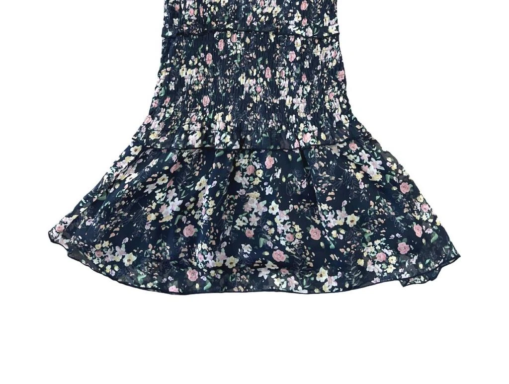 flowers by zoe Flowers By Zoe - Girl's Floral Chiffon Short Sleeve Dress