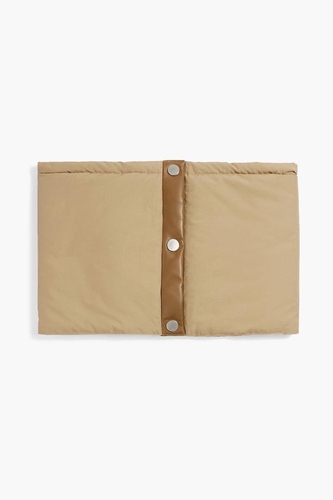 Karl Donoghue Leather-trimmed cotton-blend shell snood