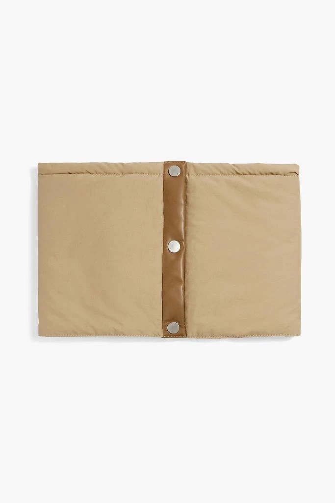 Karl Donoghue Leather-trimmed cotton-blend shell snood 1