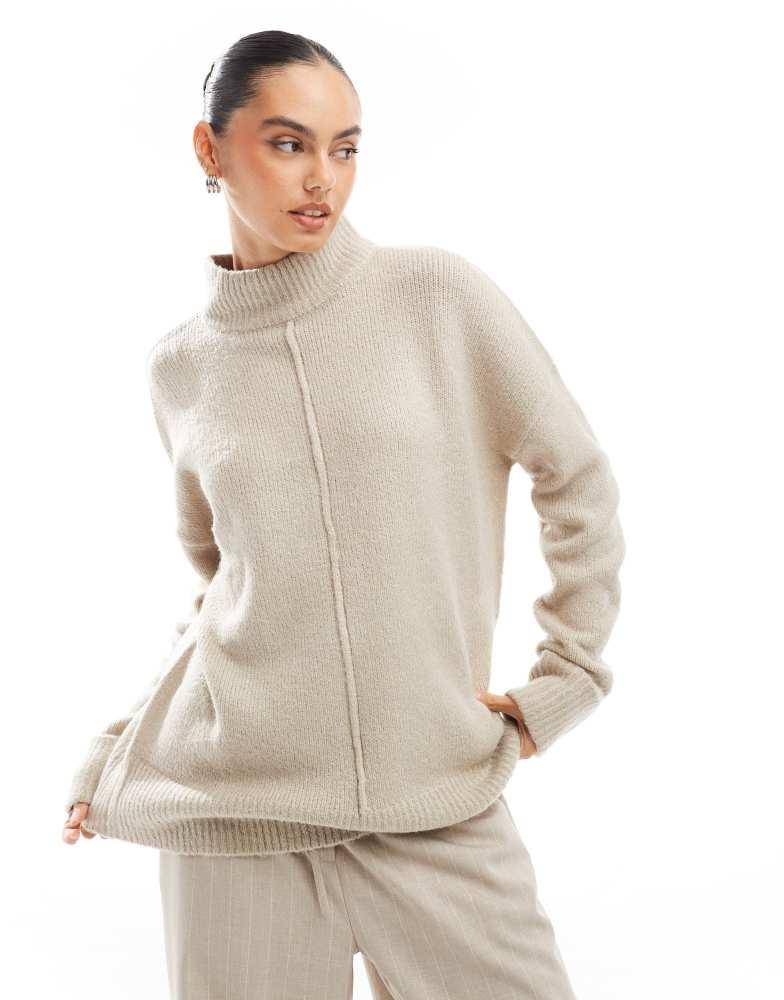 Brave Soul Brave Soul fluffy knit jumper in beige