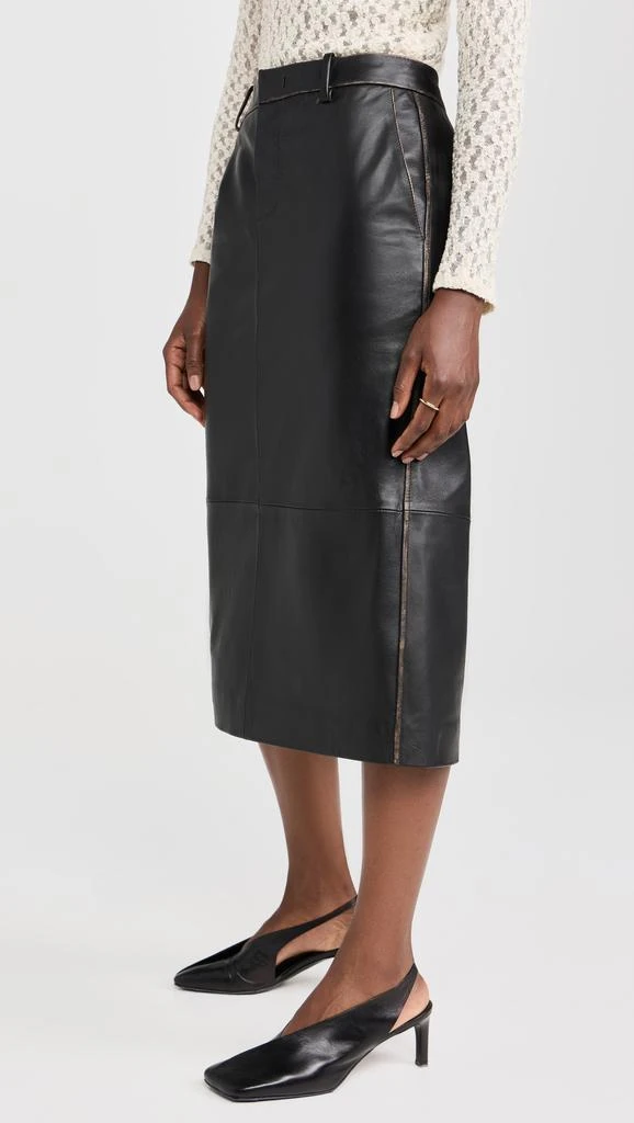 Vince Mid Rise Leather Pencil Skirt 3