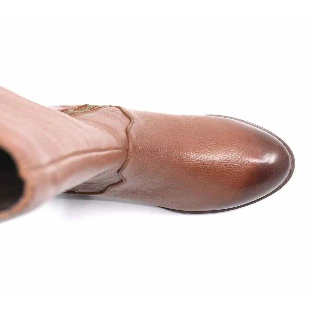 Salvia Gilly Calf-High Boot In Pebble Cuoio 3