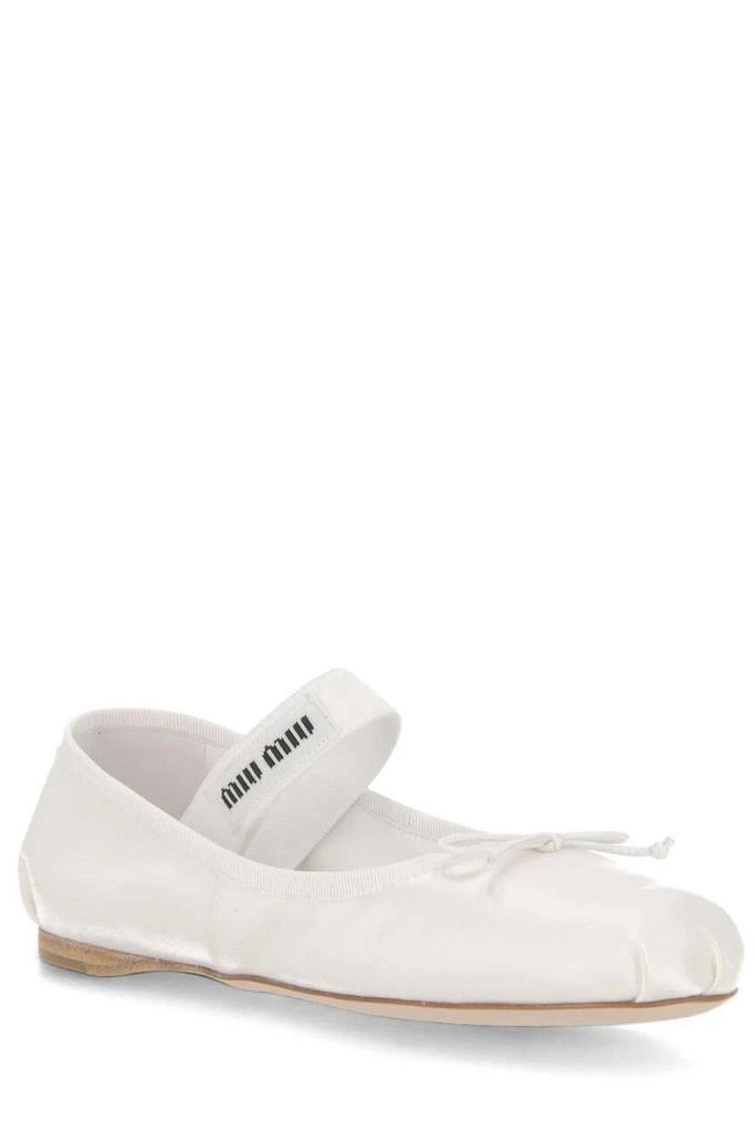 Miu Miu Miu Miu Bow-Detailed Slip-On Satin Ballerina Shoes 2