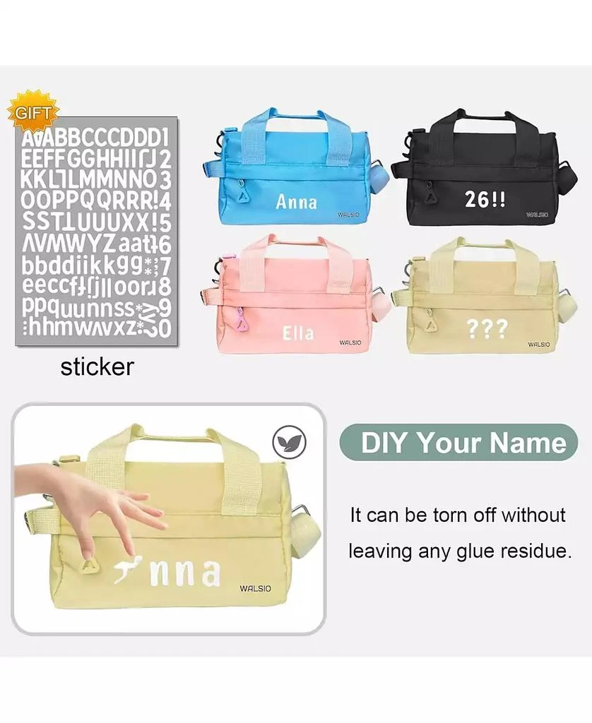 Urbanmax Small Gym Bag 9 inch, Mini Duffle Bag with Adjustable Strap, Lightweight Carry On Sport Bag for Women Girls (Light Yellow) 7