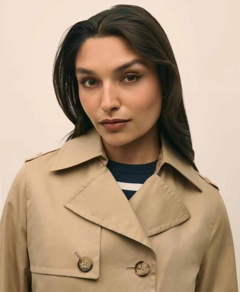 Shop Supima® Cotton Water Repellent Cropped Trench Coat on