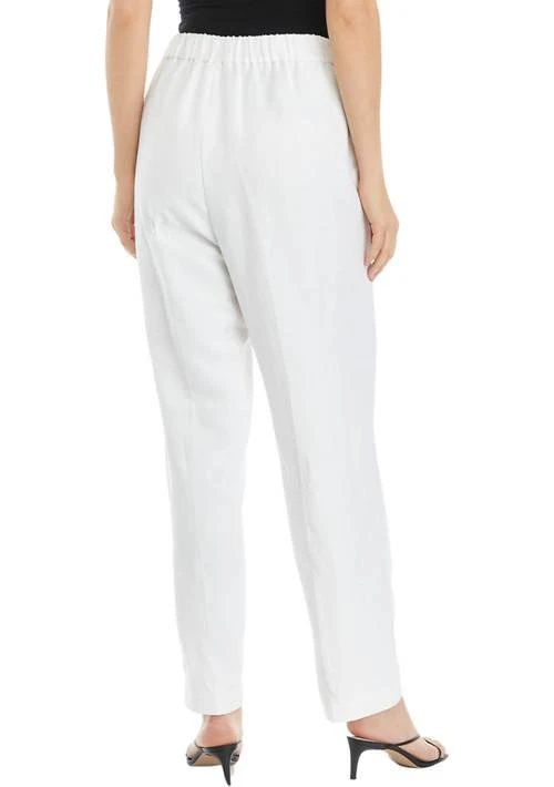 Kasper Petite Linen Blend Pull On Elastic Back Trouser Pants 2