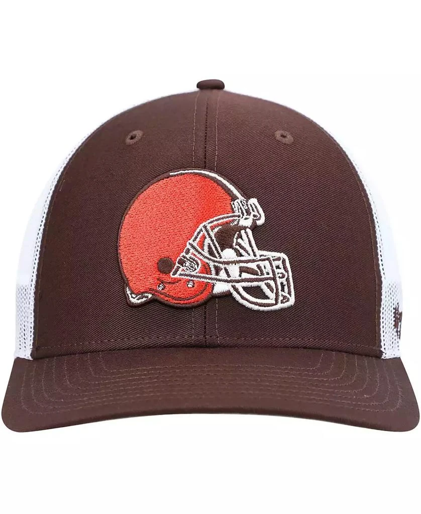 47 Brand Men's Brown, White Cleveland Browns Trucker Snapback Hat 2