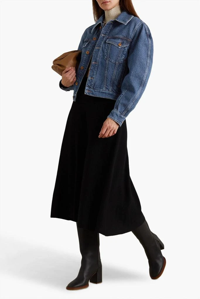Chloé Embroidered cotton and hemp-blend denim jacket 2