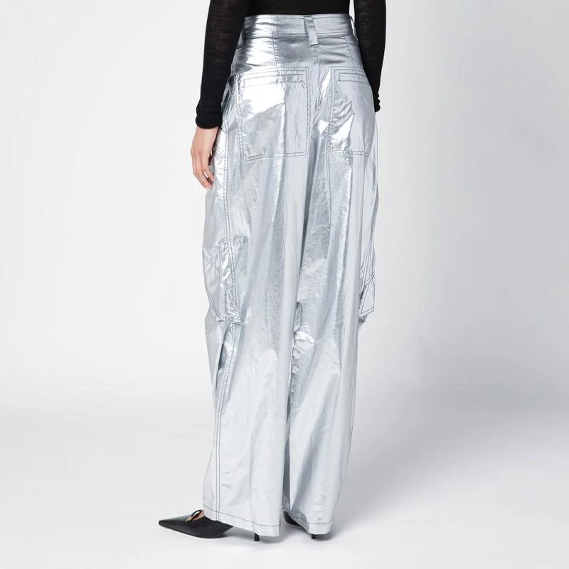 Isabel Marant Shiny silver cargo trousers 5