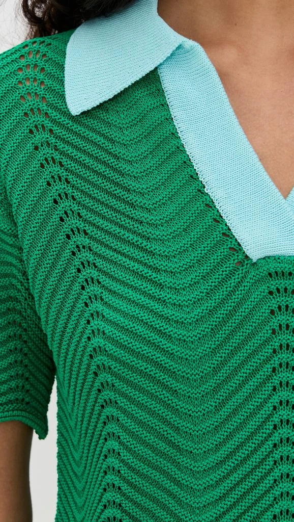 English Factory Scallop Short Sleeve Knit Polo 5