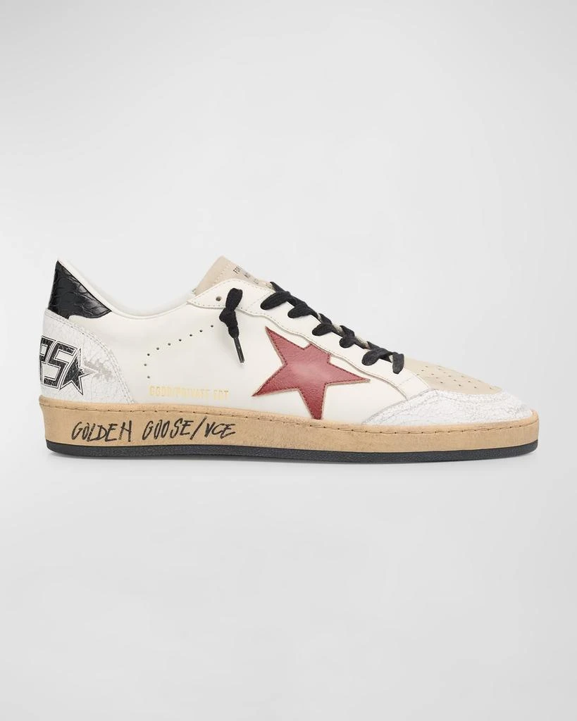 Golden Goose Men's Ballstar Crackle-Heel Leather Low-Top Sneakers 1