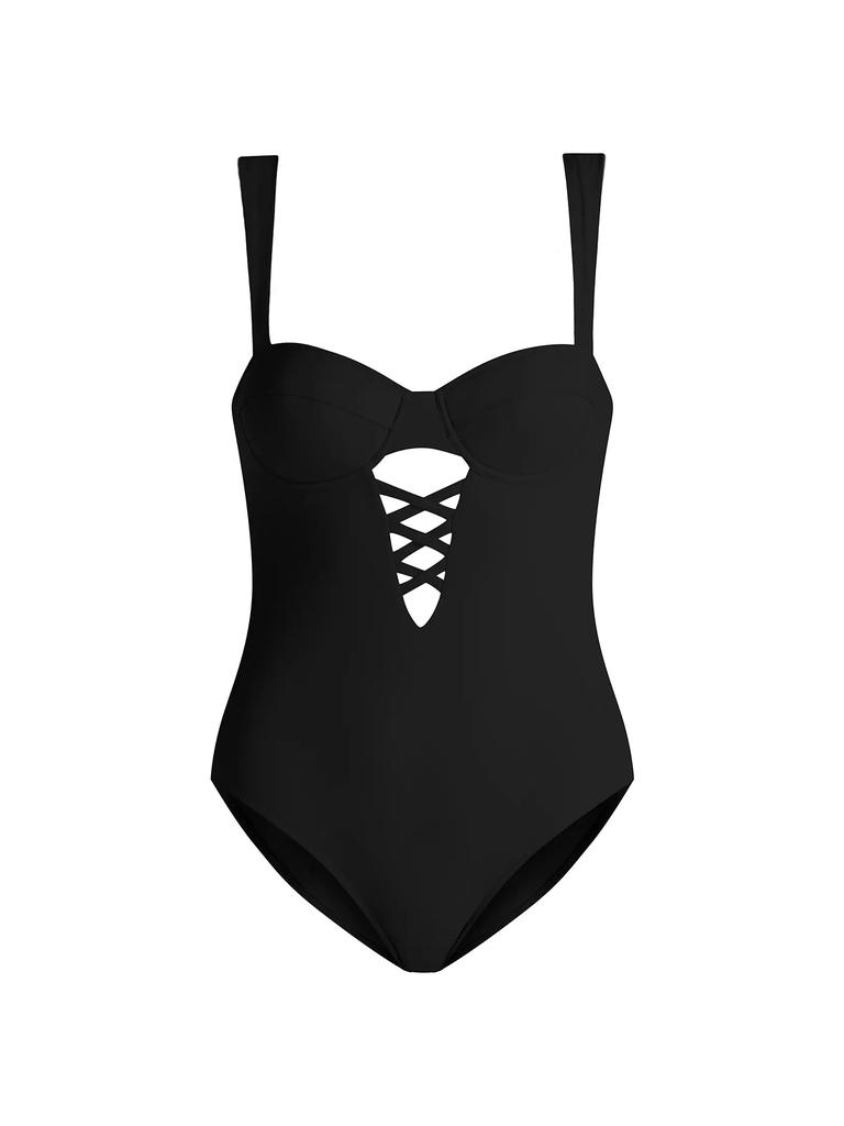 VALIMARE Paris Lace-Up Balconette One-Piece Swimsuit