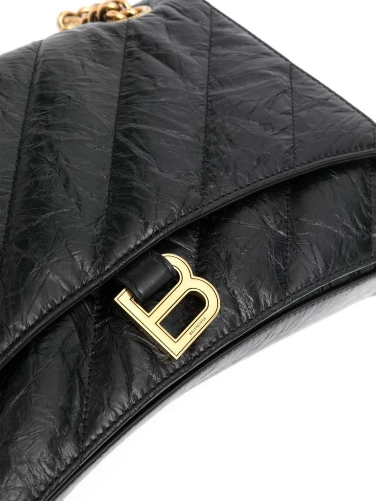 Balenciaga BLACK LEATHER MEDIUM CRUSH SHOULDER BAG 4