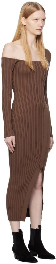 Elleme Brown Asymmetric Midi Dress 2