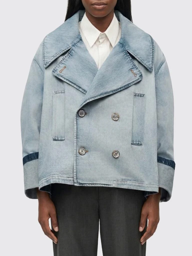 MM6 Double-Breasted Denim Trench Coat Mm6 Maison Margiela