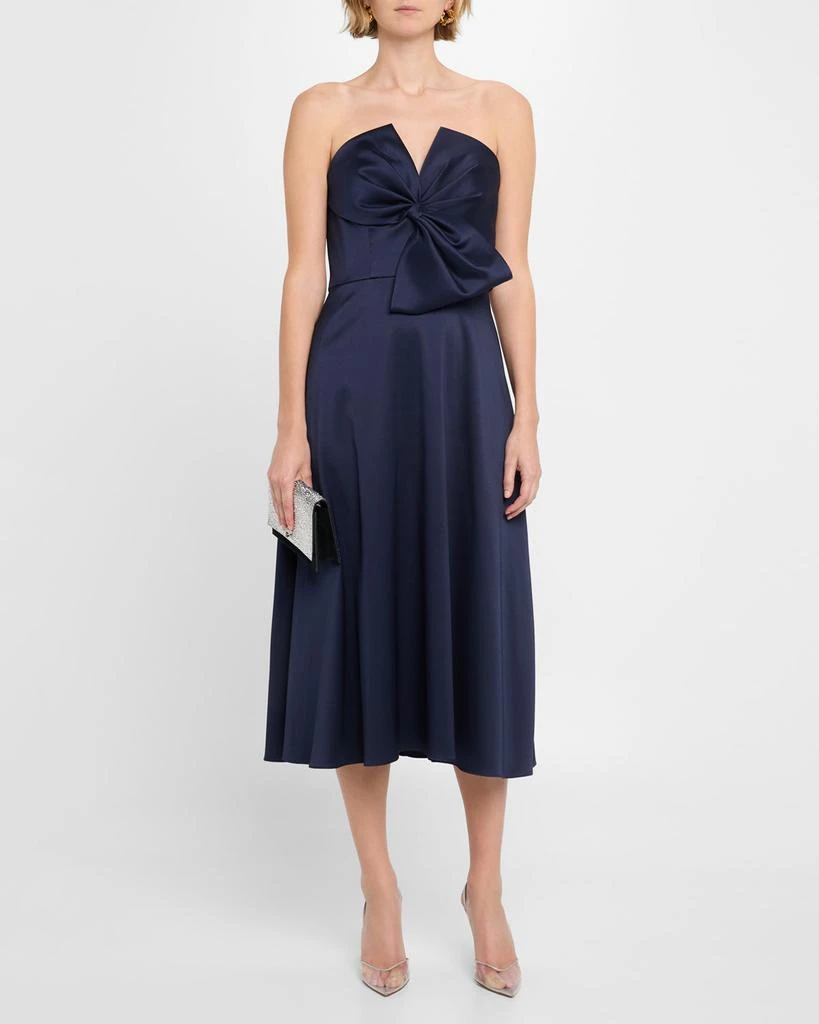 Aidan Mattox Strapless Bow-Front Stretch Mikado Midi Dress 2
