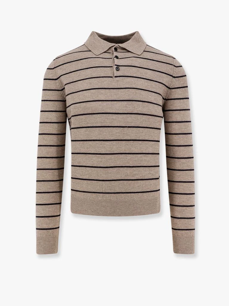 TONYWACK Super fine merino wool striped polo shirt 1