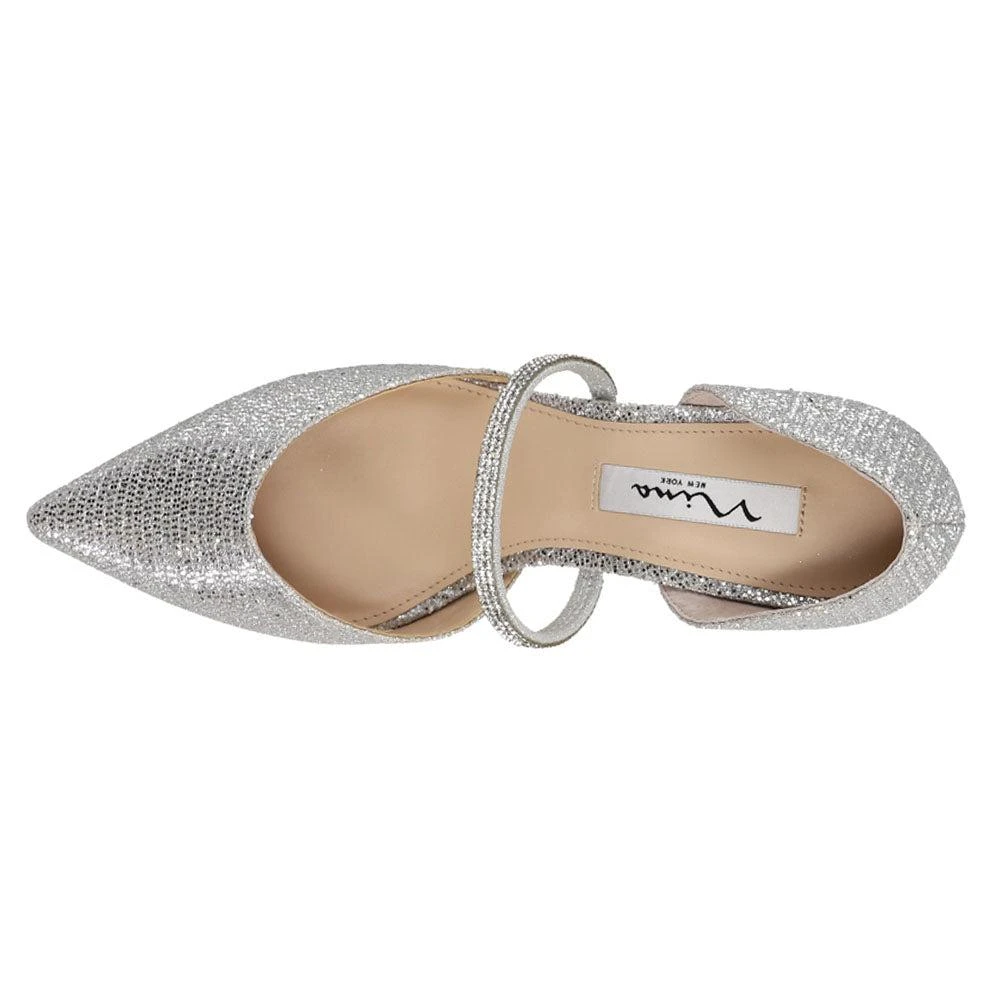 Nina Brystol Metallic Glitter Pointed Toe Evening Pumps 4
