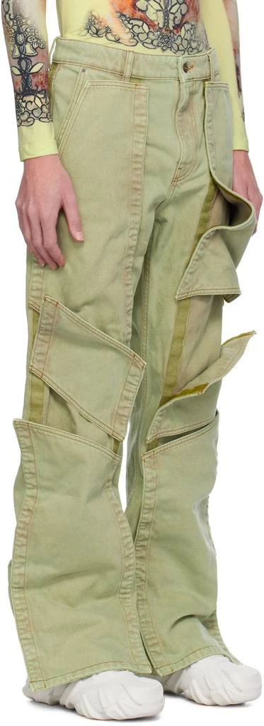 Y/Project Green Velcro Multi Panel Jeans 2