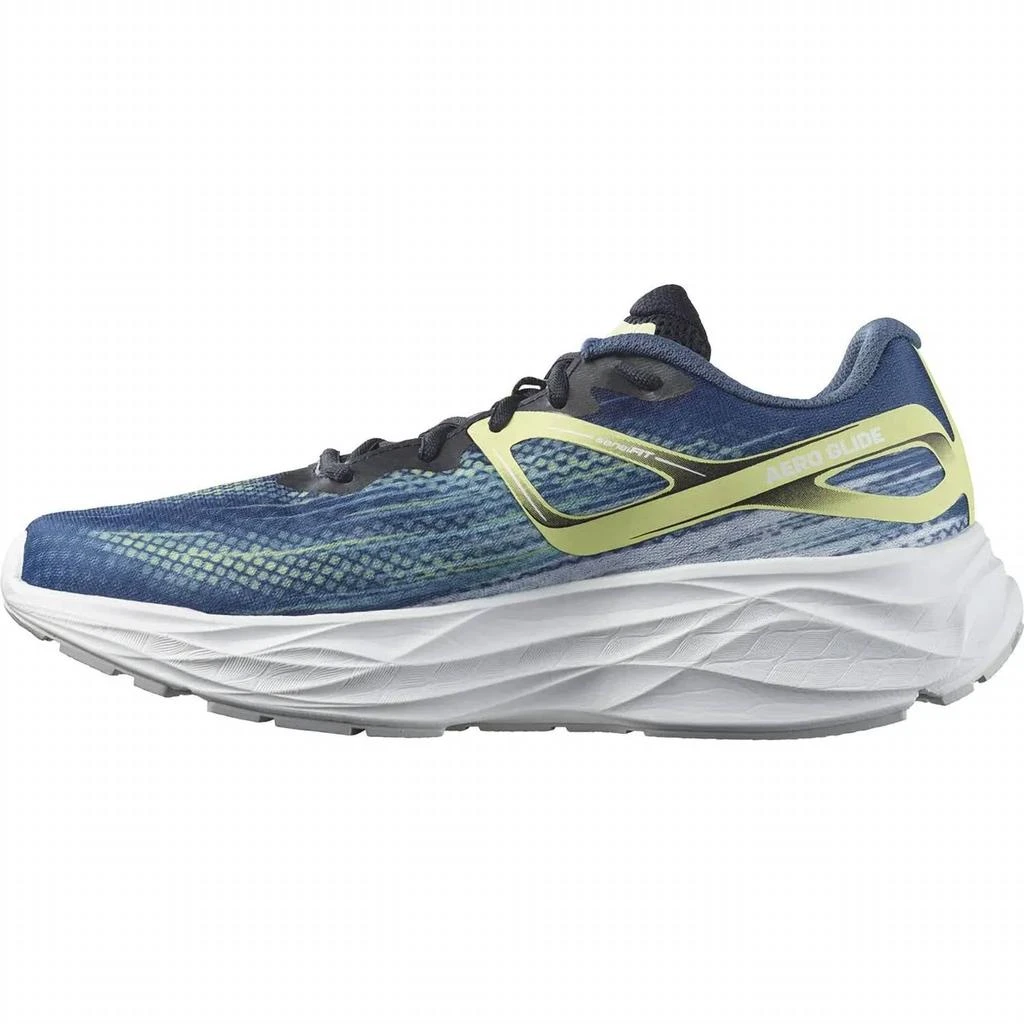Salomon Men's Aero Glide Running Shoes In Blue Ashes/dark Sapphire/sunny Lime 2