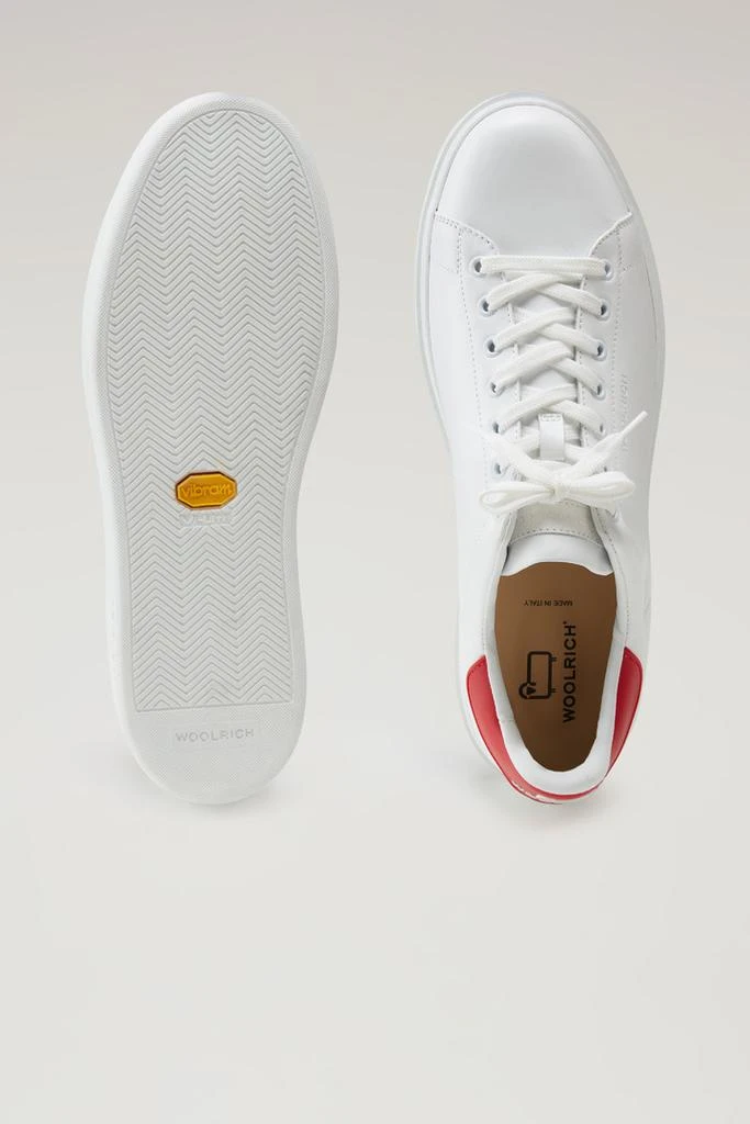 WOOLRICH Leather Classic Court Sneakers with Contrasting Details - Men - White 4