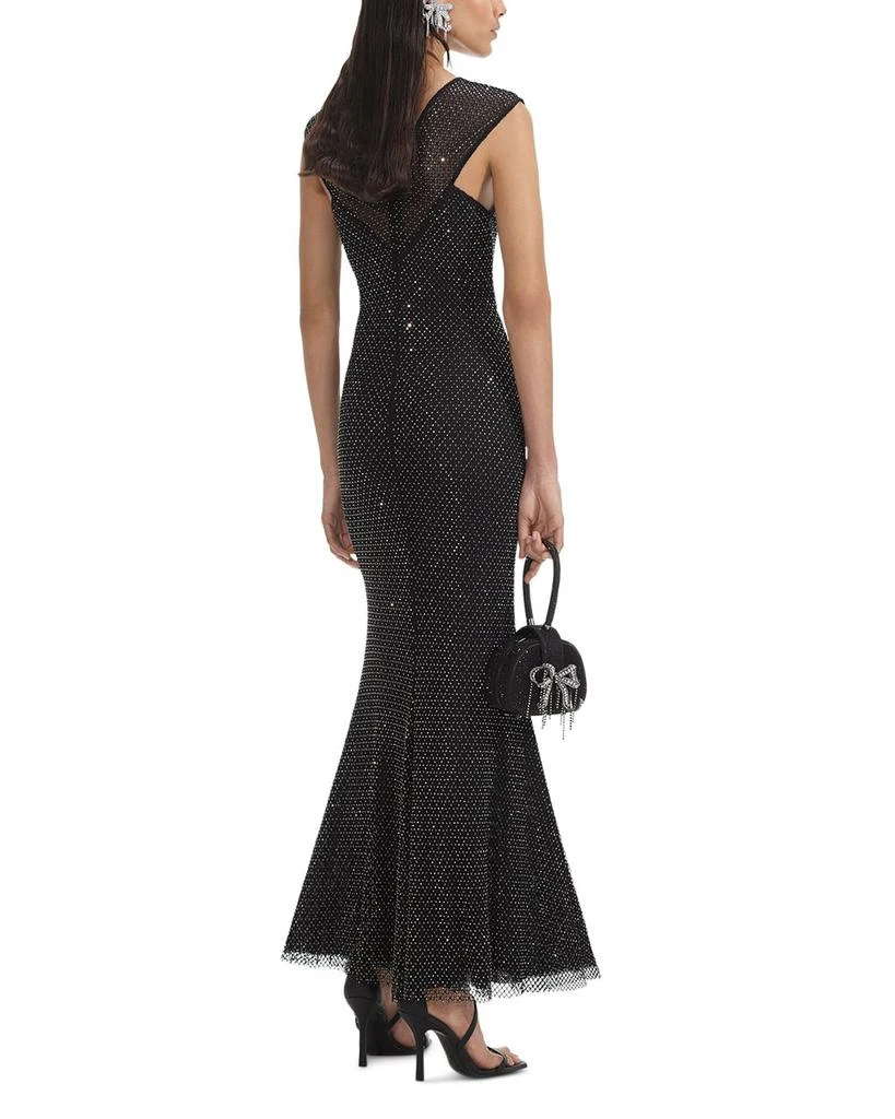 Self Portrait Embellished Fishnet Gown 4