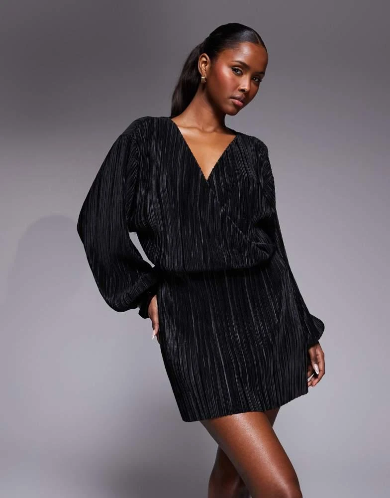 black midi dress wedding guest Nmoder Women's Casual Wrap Flared Midi Dress Wedding Guest Cocktail Tea  Dresses A-Line Swing V-Neck 3/4 Sleeve Black M at Amazon Women's Clothing  store main image 0