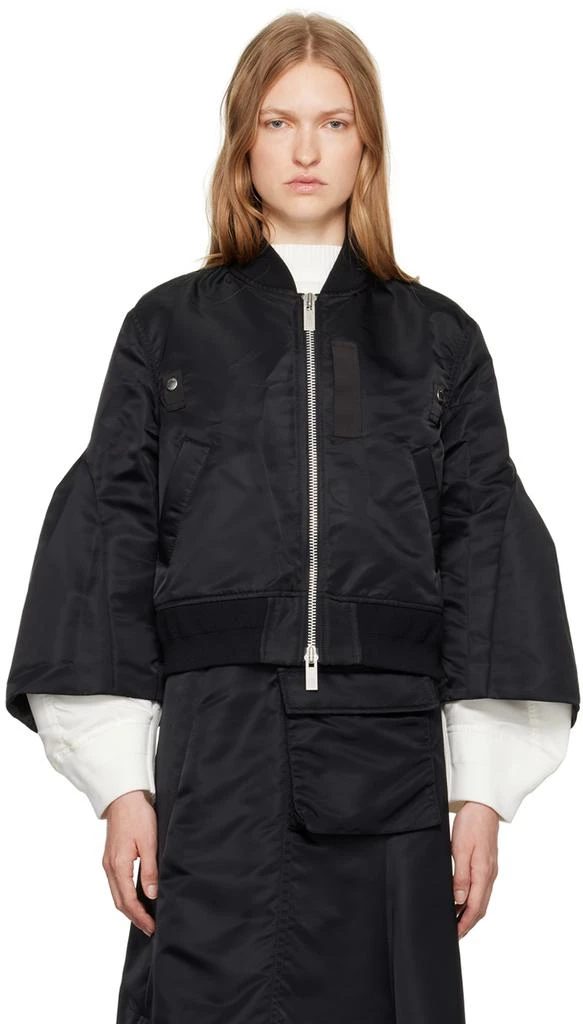 Sacai Black Puff Sleeve Bomber Jacket 1