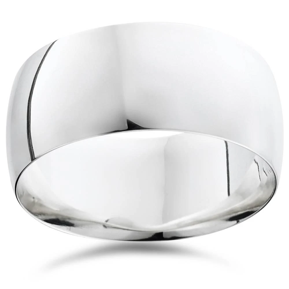 Pompeii3 10mm Dome High Polished Wedding Band 950 Platinum Size Selectable